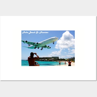 Low Flying Plane Maho Beach Posters and Art